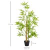 Outsunny Umělý bambus Dekorativní umělá rostlina 120cm realistický strom dekorace pro vnitřní prostory | Aosom.de