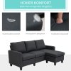 HOMCOM Rohová látková sedací souprava ve tvaru L s oboustranným lehátkem, sedací souprava lněná tmavě šedá 197x139x91cm do obývacího pokoje | Aosom.de