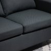 HOMCOM Rohová látková sedací souprava ve tvaru L s oboustranným lehátkem, sedací souprava lněná tmavě šedá 197x139x91cm do obývacího pokoje | Aosom.de