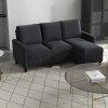 HOMCOM Rohová látková sedací souprava ve tvaru L s oboustranným lehátkem, sedací souprava lněná tmavě šedá 197x139x91cm do obývacího pokoje | Aosom.de