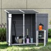 Outsunny kůlna na nářadí zahradní kůlna 2 dveře asfaltová střecha jedlové dřevo šedá+bílá 139x75x160cm | Aosom