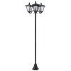 Outsunny solární zahradní lucerna se 3 plameny lucerna solární lucerna osvětlení cesty s LED 120 lumenů IP44 201 nerezová ocel černá 51,5 x 47 x 182,5 cm | Aosom