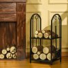 Stojan na palivové dřevo Outsunny se 4 nástroji na palivové dřevo, dvoupatrový design 41,5 x 32,5 x 74,5 cm pro pořádek a styl | Aosom.de