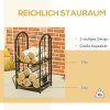 Stojan na palivové dřevo Outsunny se 4 nástroji na palivové dřevo, dvoupatrový design 41,5 x 32,5 x 74,5 cm pro pořádek a styl | Aosom.de
