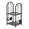 Stojan na palivové dřevo Outsunny se 4 nástroji na palivové dřevo, dvoupatrový design 41,5 x 32,5 x 74,5 cm pro pořádek a styl | Aosom.de