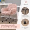 Kancelářská židle Vinsetto pro ženy, výškově nastavitelná kancelářská židle, ergonomická, umělá kožešina, růžová+stříbrná | Aosom