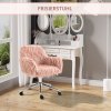 Kancelářská židle Vinsetto pro ženy, výškově nastavitelná kancelářská židle, ergonomická, umělá kožešina, růžová+stříbrná | Aosom