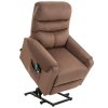 HOMCOM TV křeslo polohovací elektrické s masážní funkcí vyhřívání polohovací funkce polyester světle hnědá 79x97x103cm pro pohodlí a relaxaci | Aosom.de