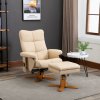 HOMCOM polohovací masážní křeslo s podnožkou úložný prostor polohovací funkce TV křeslo s masážní funkcí TV křeslo 145° náklon polyester krémová bílá 80 x 86 x 99 cm | Aosom