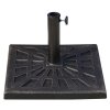 Stojan na slunečník Outsunny ze syntetické pryskyřice 15kg pro Ø38/48mm černý 47x47x32cm stabilní a odolný proti povětrnostním vlivům | Aosom.de