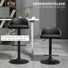 HOMCOM sada 2 barových židlí otočné barové židle s podnožkou výškově nastavitelné imitace kůže dřevo 48 x 49,5 x 76-96 cm do kuchyně a baru | Aosom.de