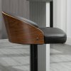 HOMCOM sada 2 barových židlí otočné barové židle s podnožkou výškově nastavitelné imitace kůže dřevo 48 x 49,5 x 76-96 cm do kuchyně a baru | Aosom.de