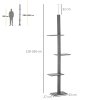 PawHut výškově nastavitelné škrabadlo 228-260 cm stropní strom pro kočky Šplhací strom pro kočky Šedý pro aktivní hru a odpočinek | Aosom.de