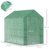 Fóliový skleník Outsunny Skleník s 8 policemi a dveřmi, zelený, 214x143x195cm pro milovníky rostlin | Aosom.de