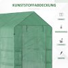 Fóliový skleník Outsunny Skleník s 8 policemi a dveřmi, zelený, 214x143x195cm pro milovníky rostlin | Aosom.de
