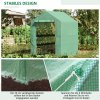 Fóliový skleník Outsunny Skleník s 8 policemi a dveřmi, zelený, 214x143x195cm pro milovníky rostlin | Aosom.de