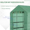 Fóliový skleník Outsunny Skleník s 8 policemi a dveřmi, zelený, 214x143x195cm pro milovníky rostlin | Aosom.de