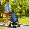 PawHut kočárek pro psy kočárek pro psy se skládací funkcí Kočárek pro malé psy a kočky kočárek pro kočky Oxford Blue 67 x 45 x 96 cm | Aosom