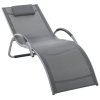 Zahradní lehátko Outsunny s polštářem ergonomické hliníkové lehátko Texteline šedá 160 x 60 x 65 cm | Aosom