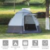 Outsunny kempinkový stan pro 3-4 osoby, rodinný stan, kopulovitý stan, 210T PU, ocel, sklolaminát, šedá+černá, 240 x 240 x 195 cm| Aosom