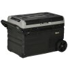 Outsunny chladicí box do auta 40 l s LED osvětlením, kompresorová autochladnička s přepravními kolečky, 12/24 V DC a 110-240 V AC, šedá a černá | Aosom.de
