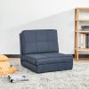 HOMCOM podlahová pohovka rozkládací křeslo na spaní 5-stupňové nastavitelné rozkládací křeslo rozkládací jednolůžková pohovka tmavě modrá 61x73x58 cm pro flexibilní chvíle odpočinku | Aosom.de