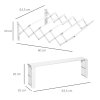 HOMCOM Nástěnný sušák na prádlo 57,5 cm prostorově úsporný kůň na prádlo pro interiér i exteriér Kov v bílé barvě 63,5 x 60 x 20 cm | Aosom.de
