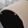 HOMCOM Otoman kulatý s úložným prostorem v béžovém sametovém vzhledu s odnímatelným víkem Ø44cm x 47,5cm jako odkládací stolek | Aosom.de