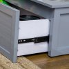 PawHut zásuvková miska pro psy nerezová dvojitá miska pro středně velké psy, krmná stanice v šedé barvě, protiskluzový design | Aosom.de
