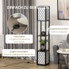 HOMCOM Stojací lampa Stojací lampa s policí a dvojitým světlem, 40W, E27, řetízkový vypínač, do obývacího pokoje, ložnice| Aosom
