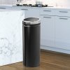 HOMCOM Senzorový odpadkový koš 50 l, automatický odpadkový koš, nerezový kuchyňský koš, infračervený senzor, černý, nerez| Aosom