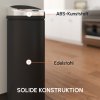 HOMCOM Senzorový odpadkový koš 50 l, automatický odpadkový koš, nerezový kuchyňský koš, infračervený senzor, černý, nerez| Aosom