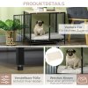 PawHut klec pro psy, psí bouda se stolkem, psí bouda s polštářem, výsuvná podlahová vanička, box pro psy, dub+černá, 80 x 55 x 71 cm | Aosom