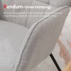 HOMCOM Houpací křeslo Houpací křeslo Akcentní křeslo Křeslo do obývacího pokoje Relaxační křeslo, nosnost do 120 kg, berberské rouno, světle šedá 71 x 92 x 101 cm | Aosom