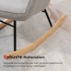 HOMCOM Houpací křeslo Houpací křeslo Akcentní křeslo Křeslo do obývacího pokoje Relaxační křeslo, nosnost do 120 kg, berberské rouno, světle šedá 71 x 92 x 101 cm | Aosom
