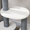 Škrabadlo PawHut 98cm stabilní strom pro kočky se škrabací deskou, jeskyní pro kočky a 3 plošinami, šedobílý nábytek pro kočky | Aosom.de