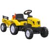 HOMCOM Šlapací traktor s přívěsem Šlapací auto Traktor Dětský šlapací traktor Vozidlo na hraní pro tříleté děti Kovový žlutý 133 x 42 x 51 cm | Aosom