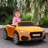 HOMCOM Elektrické autíčko pro děti s dálkovým ovládáním 24G, připojení MP3, světlomety, do 3 km/h, pro děti od 3 do 5 let, žluté | Aosom.de
