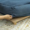 PawHut pelíšek pro psy polštářek pro psy koš pro psy pohovka pro psy dřevěné nohy, polyester, tmavě modrá, 96 x 66 x 24 cm | Aosom