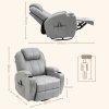 Masážní křeslo HOMCOM Relaxační křeslo s 8 vibračními body, 5 režimů, funkce polohování, nosnost 150 kg, imitace kůže, světle šedá | Aosom.de