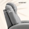 Masážní křeslo HOMCOM Relaxační křeslo s 8 vibračními body, 5 režimů, funkce polohování, nosnost 150 kg, imitace kůže, světle šedá | Aosom.de