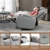 Masážní křeslo HOMCOM Relaxační křeslo s 8 vibračními body, 5 režimů, funkce polohování, nosnost 150 kg, imitace kůže, světle šedá | Aosom.de