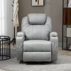 Masážní křeslo HOMCOM Relaxační křeslo s 8 vibračními body, 5 režimů, funkce polohování, nosnost 150 kg, imitace kůže, světle šedá | Aosom.de