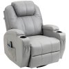 Masážní křeslo HOMCOM Relaxační křeslo s 8 vibračními body, 5 režimů, funkce polohování, nosnost 150 kg, imitace kůže, světle šedá | Aosom.de