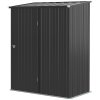 Outsunny zahradní přístřešek 1,34 m² Uzamykatelný zahradní přístřešek se střechou z pozinkované oceli, 161,5x94,5x196cm, černý| Aosom