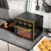 HOMCOM malá trouba 20L 1400W 90-230℃ s časovačem na 1 hodinu 3 polohy roštu Plech na pečení Žehlička Černá 36cm x 37,7cm x 34,5cm | Aosom.de