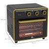 HOMCOM malá trouba 20L 1400W 90-230℃ s časovačem na 1 hodinu 3 polohy roštu Plech na pečení Žehlička Černá 36cm x 37,7cm x 34,5cm | Aosom.de