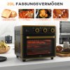 HOMCOM malá trouba 20L 1400W 90-230℃ s časovačem na 1 hodinu 3 polohy roštu Plech na pečení Žehlička Černá 36cm x 37,7cm x 34,5cm | Aosom.de