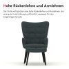 HOMCOM křídlové křeslo s taburetem lounge křeslo polohovací křeslo čalouněné křeslo sametový vzhled do 120 kg do obývacího pokoje tmavě šedé | Aosom.de