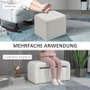 HOMCOM sada podnožek 3 ks, otoman se 3 taburety, čalouněný taburet do obývacího pokoje ložnice, elegantní bílý | Aosom.de